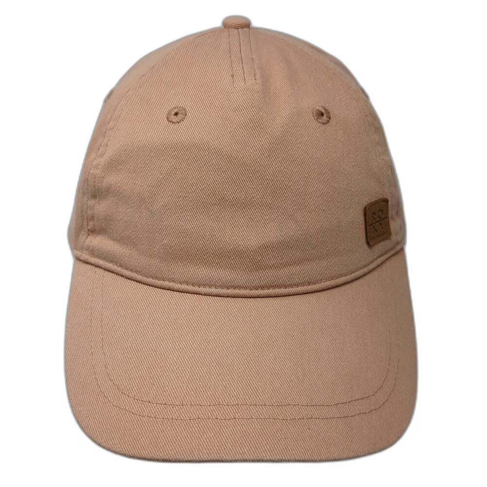 Roxy 5 Panel Brown One Size Hat Strapback Side Patch Curved Brim Cotton Twill